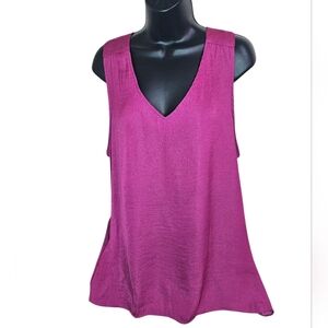 Cupcakes & Cashmere Fuschia Pink Tank Blouse XL
